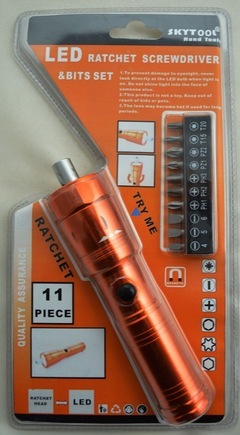 手动螺丝刀-多功能LED灯10头螺丝刀 手动工具 组合螺丝刀 LED电筒灯-手动.